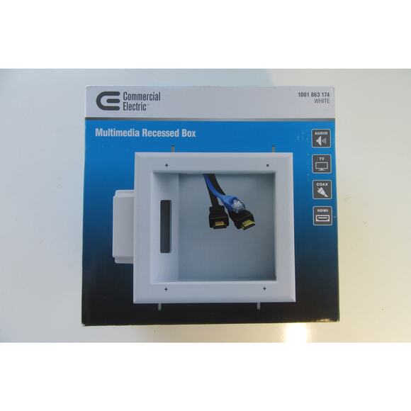 Commercial Electric Multimedia Recessed Box White 1001 863 174 New - Picture 1 of 6